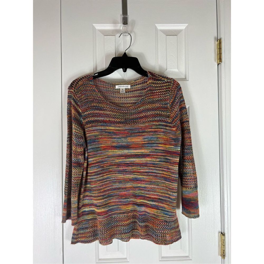 John Paul Richard Open Knit 3/4 Sleeve Womens Sweater Size Small